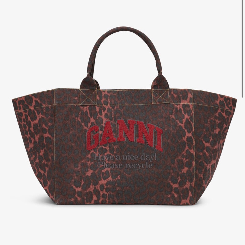 ISO Ganni Red Leopard Tote Bag XXL